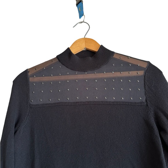 THALÍA SODI WOMENS SWEATER LONG SLEEVE WITH RHINESTONES SZ MEDIUM - Picture 7 of 10